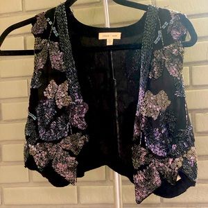 Silence and Noise beaded cropped vest